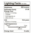 thumbnail image 4 of Great Value 18YR A19 LED Light Bulb, 9W (60W Equivalent) Dimmable Daylight E26 Medium Base, 12 Pack, 4 of 12