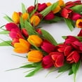 thumbnail image 3 of Tulip Wreath for Front Door Summer Fall Large Wreaths for Outdoor Door Indoor Wall Or Window Décor Festival Decoration, 3 of 5