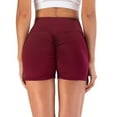 thumbnail image 6 of Charmgo Womens Shorts Clearance, Women Sports Shorts Gym Workout Waistband Skinny Yoga Short Pants Running Shorts for Women Shorts for Women Capri Pants for Women Wine, 6 of 6