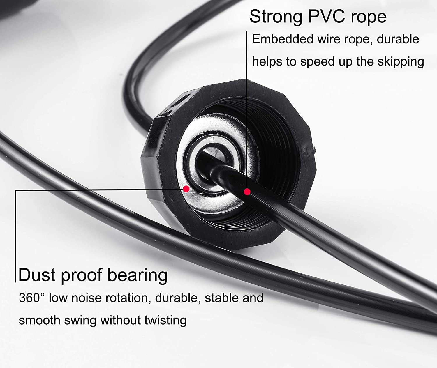 Adjustable Jump Rope with Ball Bearings, Tangle-Free Speed Rope for Cardio Fitness, Home Gym School Workout