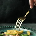 thumbnail image 3 of 4Pcs Stainless Steel Flatware Set Fork Spoons Coffee Spoon Kitchen Tableware for Home Hotel Restaurant, Black + Golden, 3 of 7