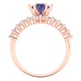 thumbnail image 4 of 1.66 ct Brilliant Round Cut Tanzanite 18K Rose Gold Solitaire with Accents Engagement Bridal Wedding Ring Band Set size 10.75, 4 of 7