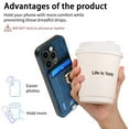 thumbnail image 5 of Nalacover 2-in-1 Magnetic Case for iPhone 15 Plus, Back Wallet Case with Detachable Card Holder Ring Stand Cover for iPhone 15 Plus, Vintage PU Leather Shockproof Case - Blue, 5 of 11