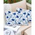 thumbnail image 6 of Seasonal Botanical Blooms Throw Pillow Cover 20 x 26 Inch Decorative Pillow Cover Blue Floral Watercolor Lumbar Pillowcase Seasonal Rectangle Cushion Case for Couch Sofa Bed Living Room, 6 of 7