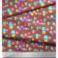 thumbnail image 3 of Soimoi Tissu en Soie Marron Imprimé Insectes & Floral par Yard 42 Pouces de Large, 3 of 3
