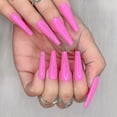 thumbnail image 2 of 24pcs Deep Nude Pure Color Ballerina Long Coffin Glossy Fake Nails - Press On Nail False Tips Manicure For Women And Girls, 2 of 4