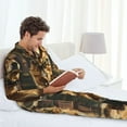 thumbnail image 5 of KLL Western Cowboy Golden Retriever Sleepwear Mens Flannel Pajamas,Long Cotton Pj Set, 5 of 7