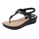 thumbnail image 1 of Amzcrzy Zapatos de mujer,Zapatos de mujer,Zapatillas de mujer, Sandalias de mujer con hebilla de diamantes de imitación y tacón de cuña, sandalias tipo chanclas de gran tamaño Sandalias Mujer Zapatil, 1 of 9