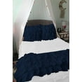 thumbnail image 2 of Luxurious 800 Thread Count 100% Egyptian Cotton Ruffle Bed Runner 1 Piece Egyptian Cotton Soft Fade-Resistant Easy Care Decorative Bed Scarf Solid Navy, 2 of 3