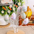 thumbnail image 2 of XIAOLE 6pcs Easter Eggs Hanging Tree Ornaments With Cartoon Rabbit Painting , Decorative Hand Painted Eggs Diy Crafts Ornaments With For Easter Decoration, 2 of 6