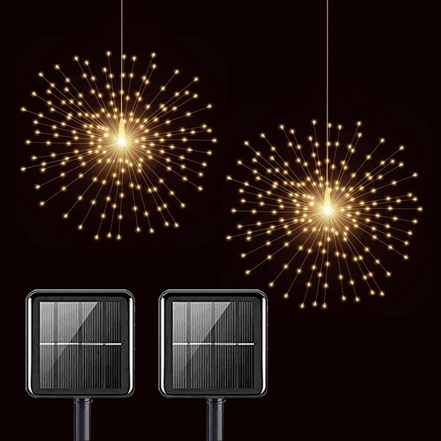 Luces solares con forma de esfera Starburst PXBNIUYA, 200 LED, impermeables y cálidas