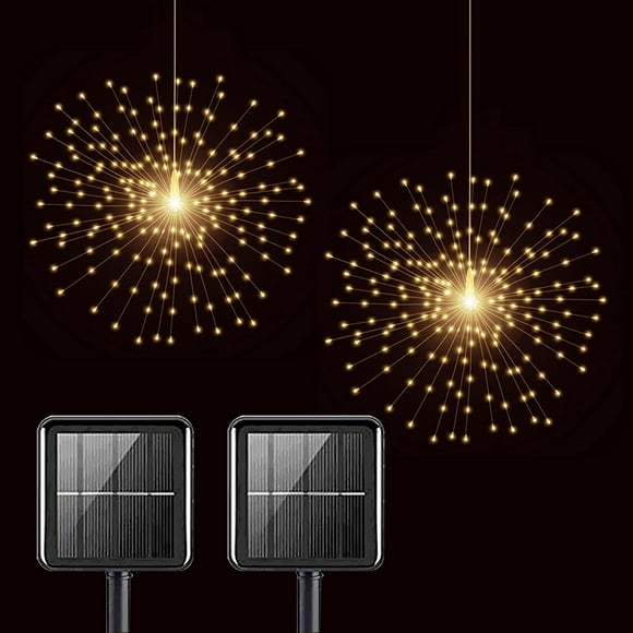 Luces solares con forma de esfera Starburst PXBNIUYA, 200 LED, impermeables y cálidas