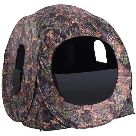 Yardi Yard Portable Pop up Ground Camo Blind Hunting Enclosure Hunting Blind See Through 2-3 Person Pop Up Ground Blinds