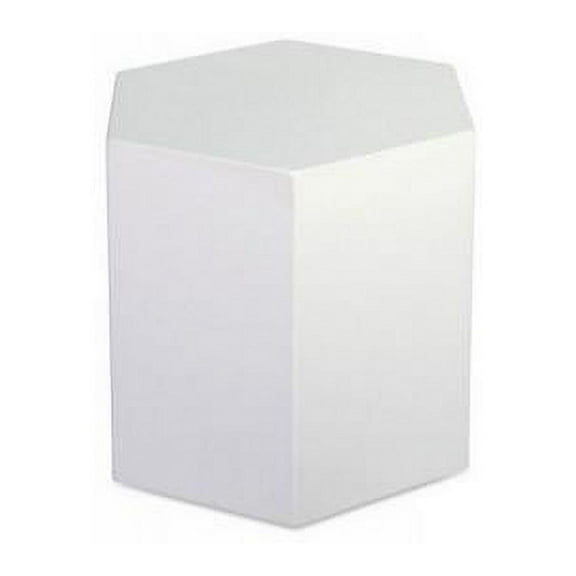 Contemporary High Gloss Hexagonal Wooden End Table, Medium, Gray