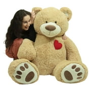 Giant 5 Foot Teddy Bear 60 Inches Soft Big Plush Valentines Day Gift, Huge y-Stuffed, Heart on Chest to Express Love, Huge Stuffed Animal in Big Box Ready to Hug