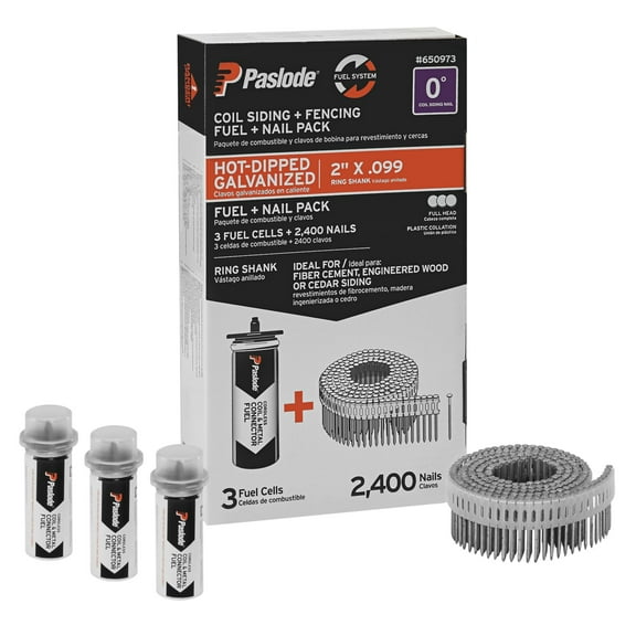 Paslode Siding Nails Hot Dipped Galvanized Ring Shank - 3 Fuel Cells, 2in x .099in