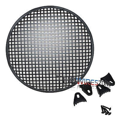 12" Steel Speaker Subwoofer Sub Woofer Waffle Mesh Grill Cover w/Clips & Screws