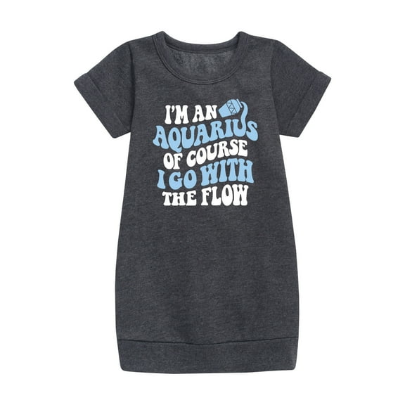 Instant Message - I'm An Aquarius - Toddler & Youth Girls Fleece Dress