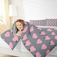 thumbnail image 5 of Feelyou Cute Princess Bowknot Bedding Comforter Set, Love Heart Grey Pink Twin Comforter Sets, Teens Kids Boys Girls Reversible Bedding Set, Luxury Bedroom Decor, 2 Pieces, 5 of 9