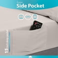 thumbnail image 2 of King Size 4 Piece Microfiber Sheet Set with Deep Pocket Fitted Sheet, Soft Hotel Style Bedding, Embroidered Pillowcases and Convenient Side Storage Pocket, 2 of 8