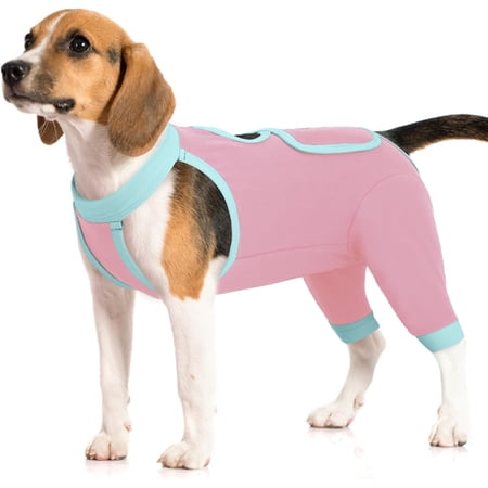 BURIBURI Recovery Suit for Dogs Hind Legs|Dog Surgery Suit for Female Spay Male Neuter,Dog Leg Sleeve to Stop Licking Rear Legs,Long Sleeves Wound Cover Onesie Shirt for Dogs,Cone Collar Alternative