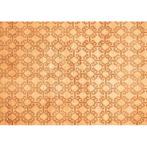 Ahgly Company Indoor Rectangle Abstract Orange Modern Area Rugs, 2' x 3'