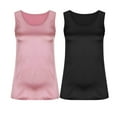 thumbnail image 3 of Timegard Womens 2pc Tops Satin Round Neck Sleeveless Soft Comfy Casual Tank Top Basic Tee Solid Color, 3 of 6