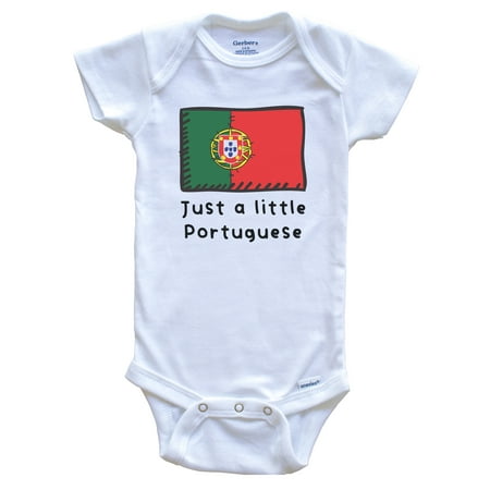 

Just A Little Portuguese Funny Cute Portugal Flag Baby Bodysuit