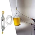 thumbnail image 6 of yotijar Rope Hoist Pulley Rope Pulley Hoist Wheel Block and Tackle System Lifting Pulley 4 wheels 20M white, 6 of 8