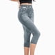 thumbnail image 2 of Leggings capri elásticos de cintura alta para mujer - Pantalones informales imitación vaqueros, 2 of 2