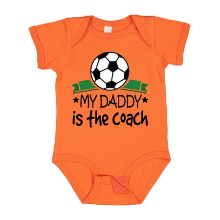 

Inktastic Soccer My Daddy is the Coach Gift Baby Boy or Baby Girl Bodysuit