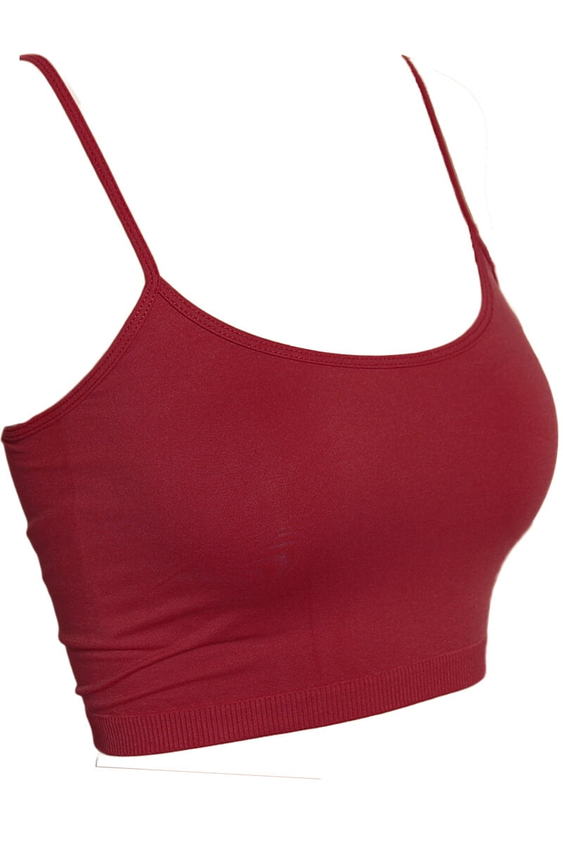 TheMogan Women's Seamless Spaghetti Strap Bra Top Stretch Cami Bandeau
