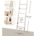 thumbnail image 2 of Blanket Ladder for The Living Room 6-Tier, Wooden Decorative Quilt Holder for Bed Room, Wall-Leaning Towel Rack for Bathroom，Rustic Farmhouse Ladders for Display. (White Wash), 2 of 13