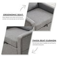 thumbnail image 5 of Linen Fabric 360° Swivel Accent Chair with Upholstered,One Back Pillow,Armrest with Rivets Craftsmanship, Single Sofa Chair with High Backrest for Living room,Gray, 5 of 5