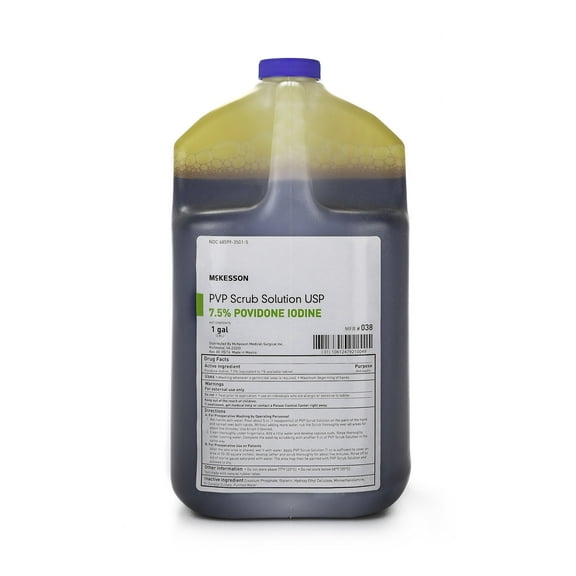 McKesson Povidone-Iodine Surgical Scrub Solution, Pre- and Post-Op, 7.5% Strength - 1 gal Jug, 4 Ct