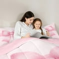 thumbnail image 4 of Manfei Cute Pink Bedding Comforter Set 7-Piece for Girls, Princess Bow-Tie Full Bedding Set, Cartoon Bow Ribbon Fitted Sheet Flat Sheet, Lightweight Room Decor, 4 of 8