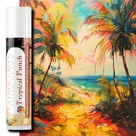 Tropical Punch Natural Lip Balm, Pack of 3 by LatherGreen