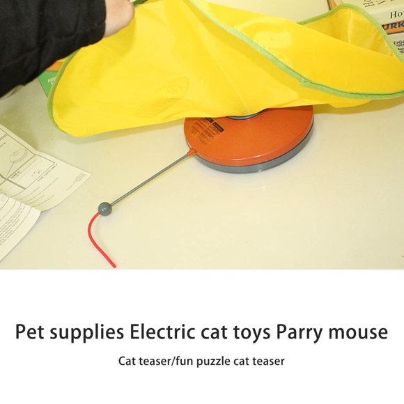 mmirethe Teaser Wand Play Plate Meow Plaything Adjustable 4 Gears Electric Compact Size Kitten Accessories Funny Cat Supplies