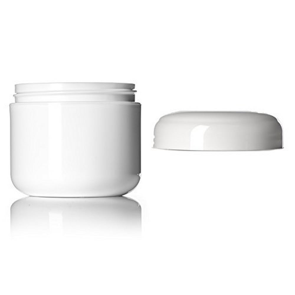 1 oz White Double Wall Plastic Jars with Dome Lid 12 Pack Walmart