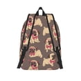 thumbnail image 2 of Lsque Cut Pug Pattern Canvas Daypack, Durable Backpack, High-quality Versatile Backpack,Vintage Compact Backpack-Medium, 2 of 6