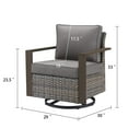 thumbnail image 6 of POCASSY Patio Swivel Chairs Set of 2, Outdoor Rocking Chairs with Wood Grain Finish Square Armrest All Weather Wicker Glider Rocking Patio Chairs for Porch Deck Balcony, Gray/Gray, 6 of 7