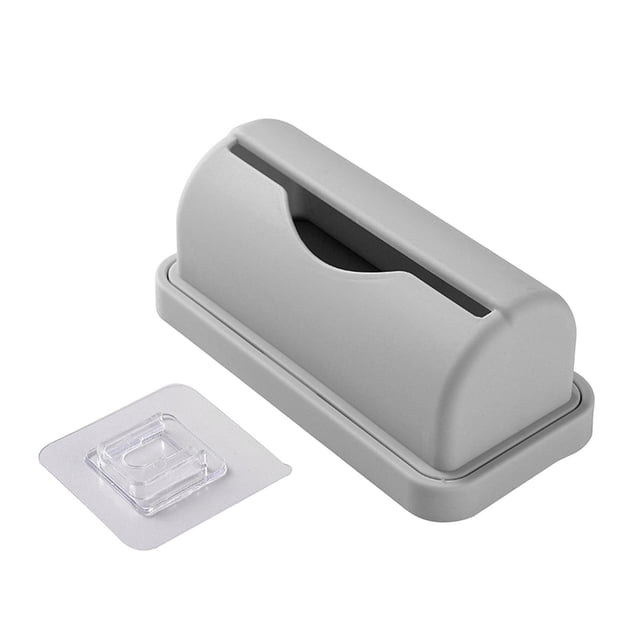 Injueey Dispensador moderno de bolsas de basura para montaje en pared, mueble decorativo para sala de estar Organizadores de utensilios de cocina Gris 15.1x7.5x6.3 cm