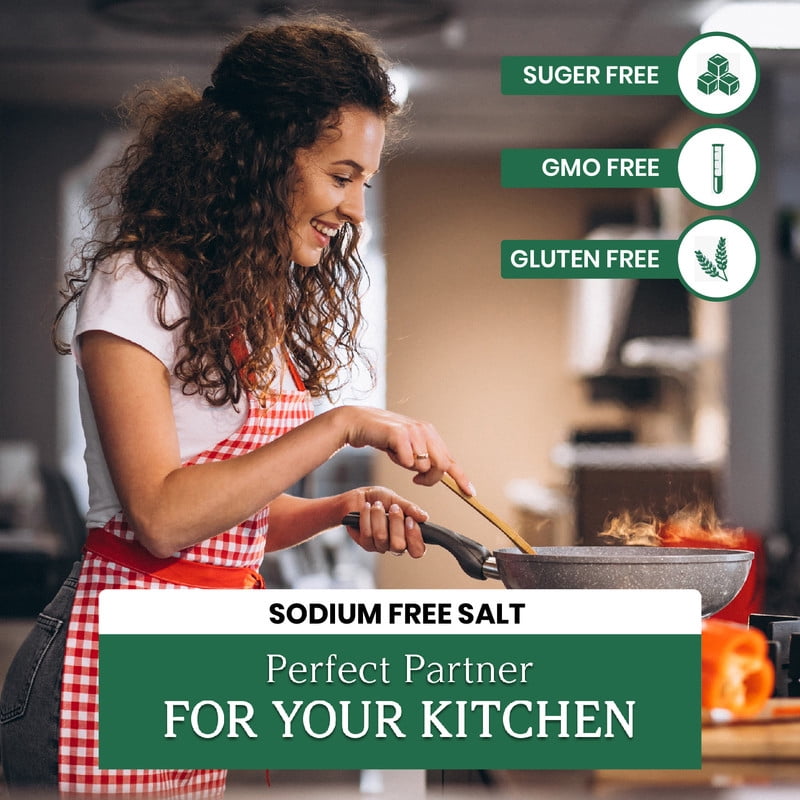 Pacific Pelican Salt Substitute | Sodium Free Salt | Fine Grain, Pure Rock Salt, 100% Natural & Organic for Cooking, Seasoning & Wellness (1 Pound) (Pack of 2)