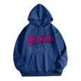 thumbnail image 1 of MKLEKYY Sweater Comb Womens Letter Printed Trendy Cool Fall/Winter Long Sleeved Drawstring Hooded Sweater, 1 of 1
