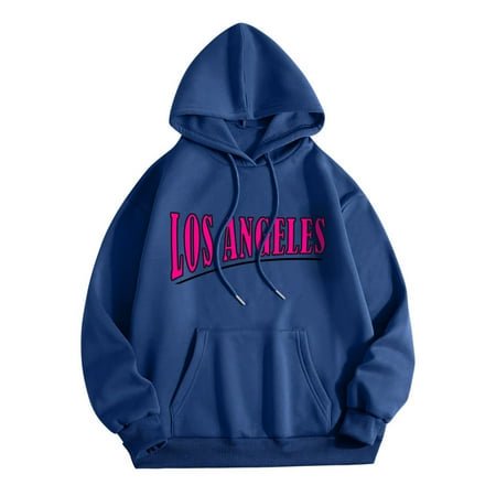 MKLEKYY Sweater Comb Womens Letter Printed Trendy Cool Fall/Winter Long Sleeved Drawstring Hooded Sweater