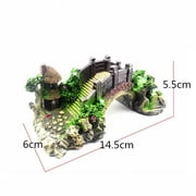 Aquarium Ornament Fish Tank Bridge Landscape Tree Photography Prop Decoration