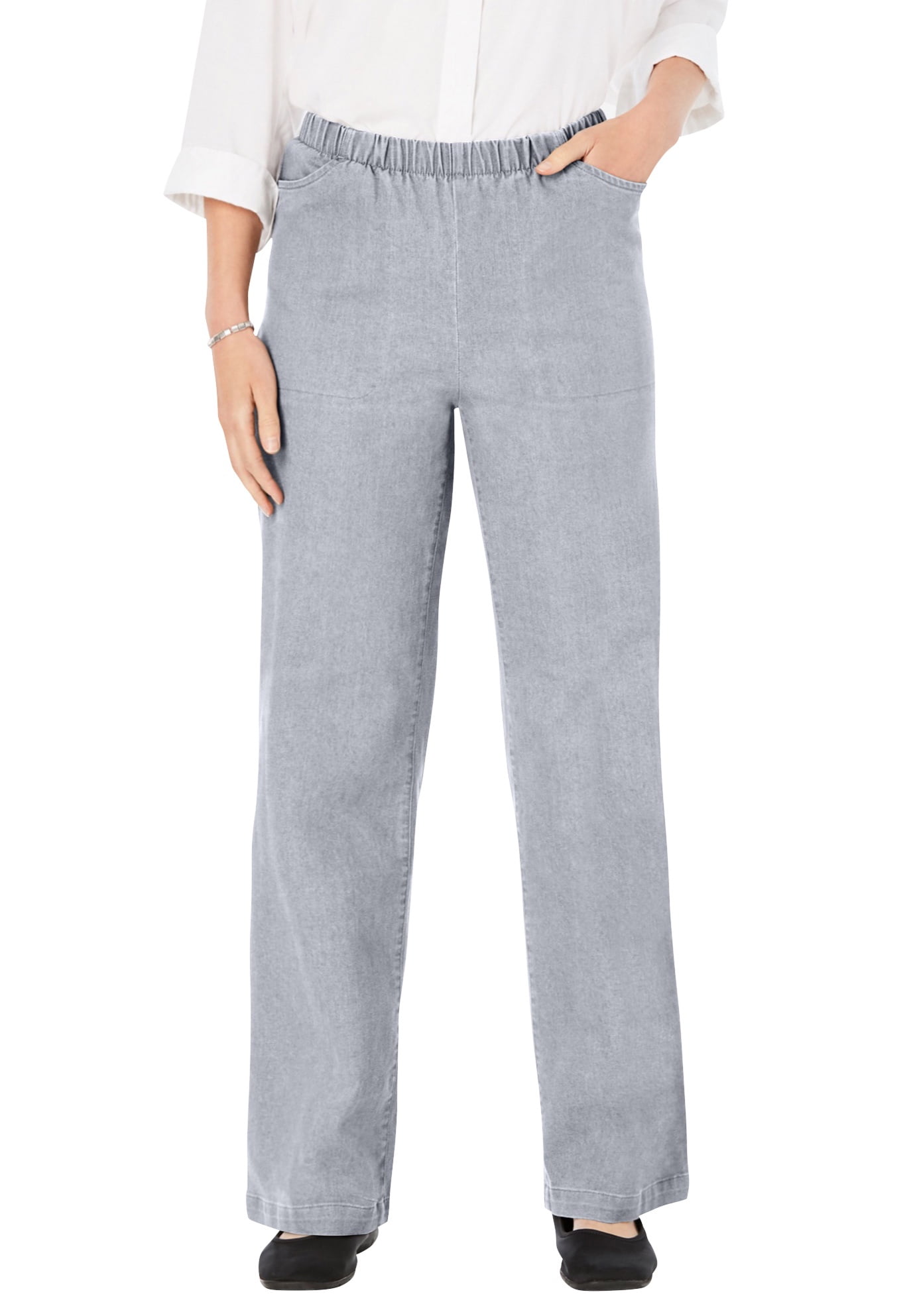 wide leg grey jeans