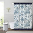 thumbnail image 2 of Rustic Nautical Shower Curtain,Lighthouse Sailing Beach Bathroom Shower Curtains,Navy Blue Coastal Bath Curtains Sets with 12 Hooks 72x72in,Waterproof Fabric, 2 of 6
