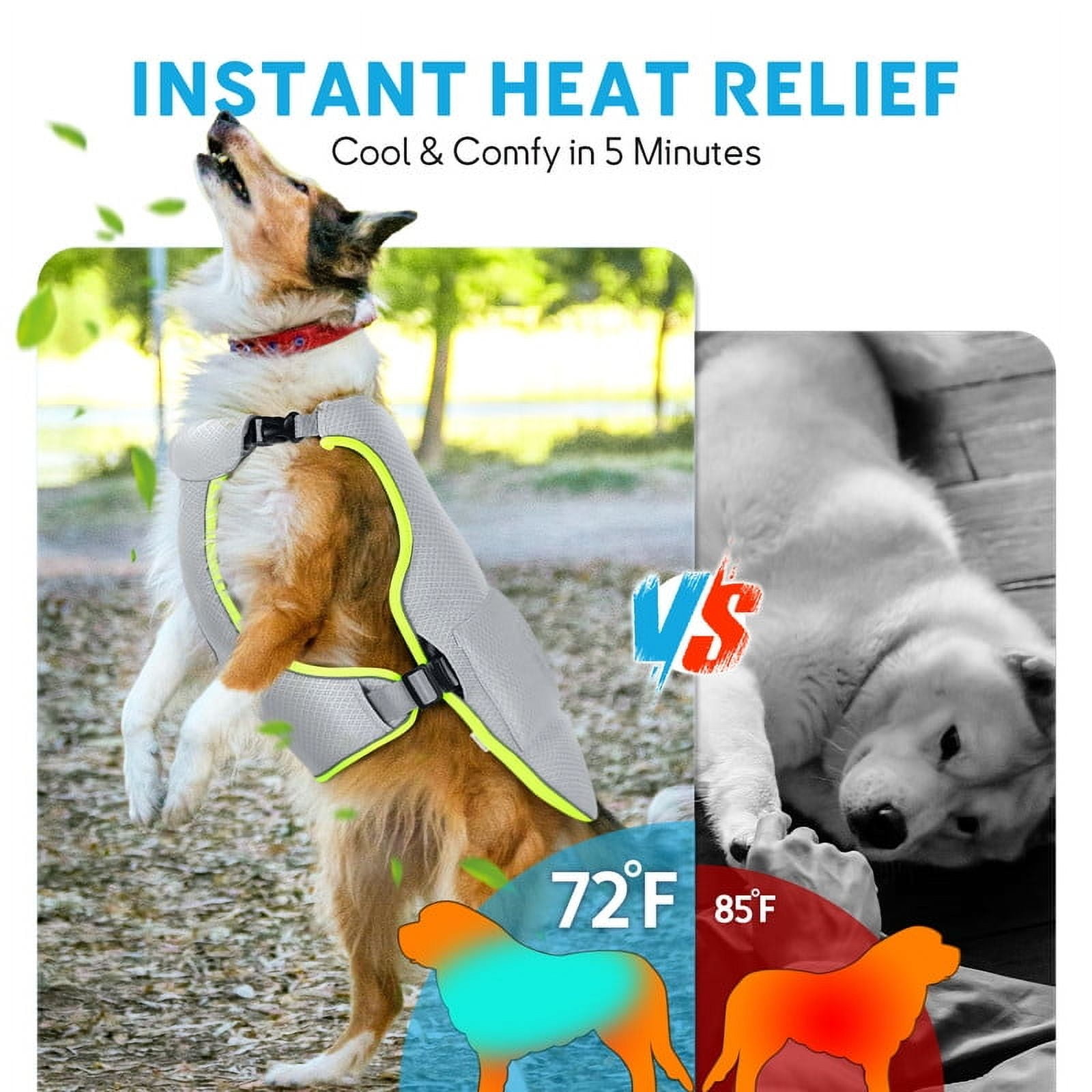 Dog Cooling Vest with Ice Packs Breathable Adjustable Dog Ice vest with D Ring Evaporation Cooler Dog Jacket for Hot Weather Dog Cooling Shirt for Small Medium Large Dogs Puppies, Medium