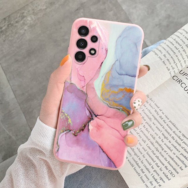 Funda de teléfono con patrón de mármol para Samsung Galaxy A13 5G A 13 4G, Funda protectora de silicona rosa, Funda suave para Samsung A13 Coque QYM unisex